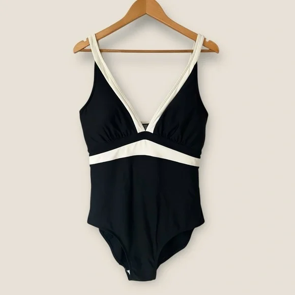 Dkny Black and White Colorblock One Piece Swimsuit - Picture 3 of 11